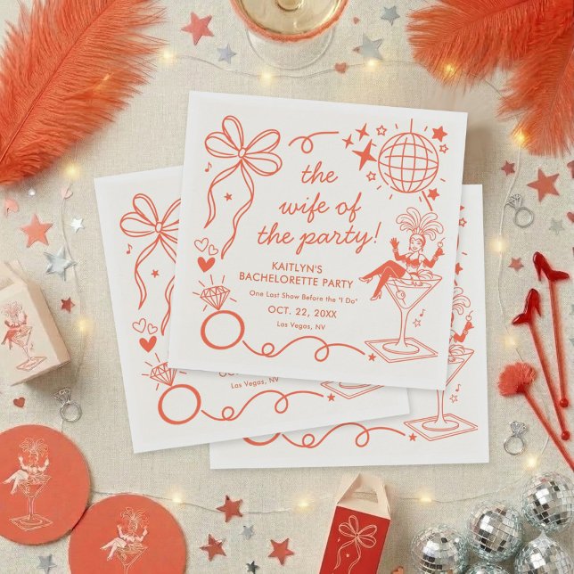 This Wife Is A Showgirl Bachelorette Party Napkins (Creator Uploaded)