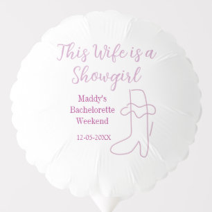 this wife is a showgirl bachelorette party purple balloon