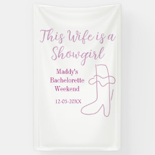 this wife is a showgirl bachelorette party purple banner