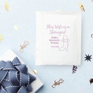 this wife is a showgirl bachelorette party purple tea bag drink mix