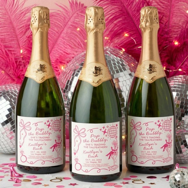 This Wife Is A Showgirl Bachelorette Party Sparkling Wine Label (Creator Uploaded)