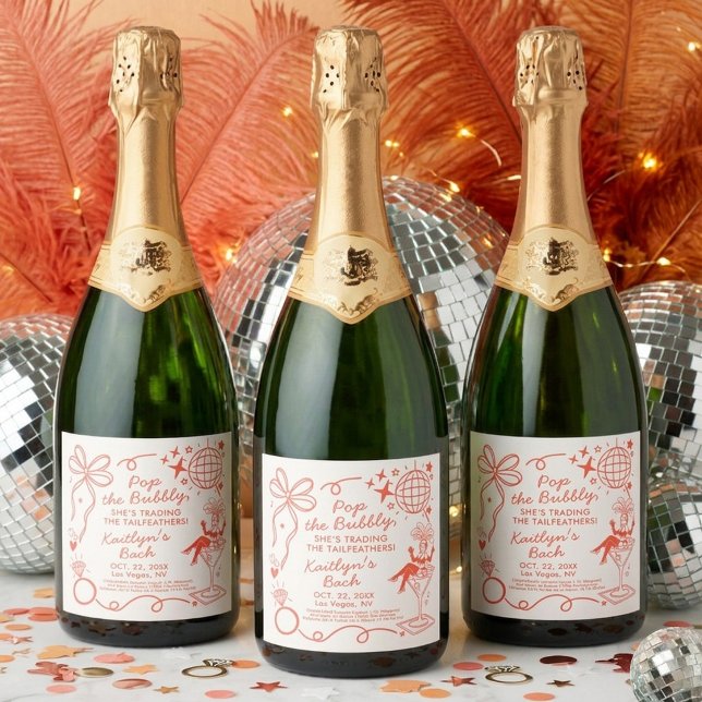 This Wife Is A Showgirl Bachelorette Party Sparkling Wine Label (Creator Uploaded)