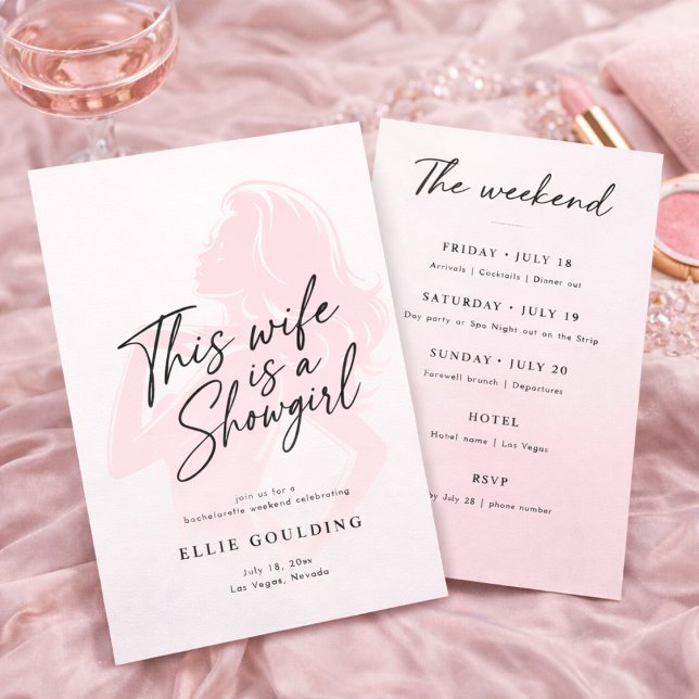 This Wife Is a Showgirl Bachelorette Weekend Invitation (Creator Uploaded)