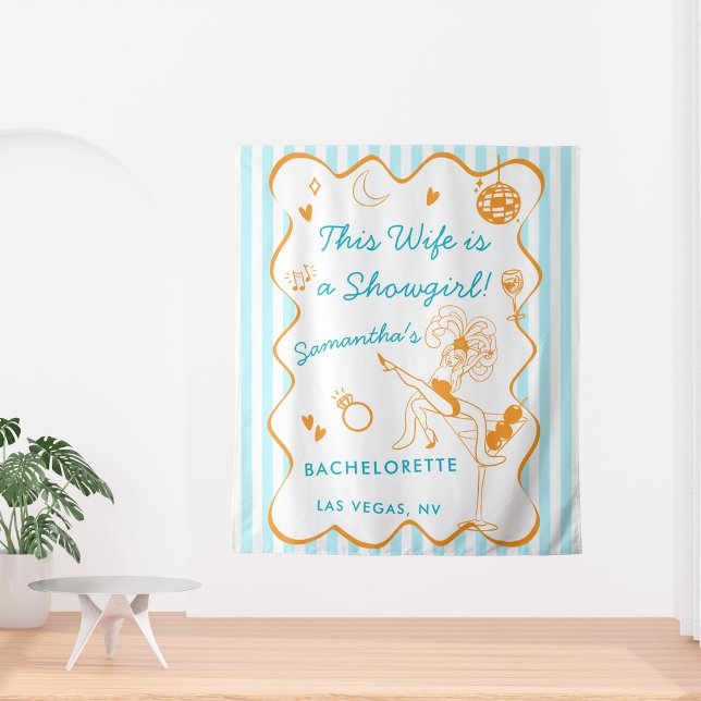 This Wife Is A Showgirl Fabric Welcome Banner Tapestry (Creator Uploaded)