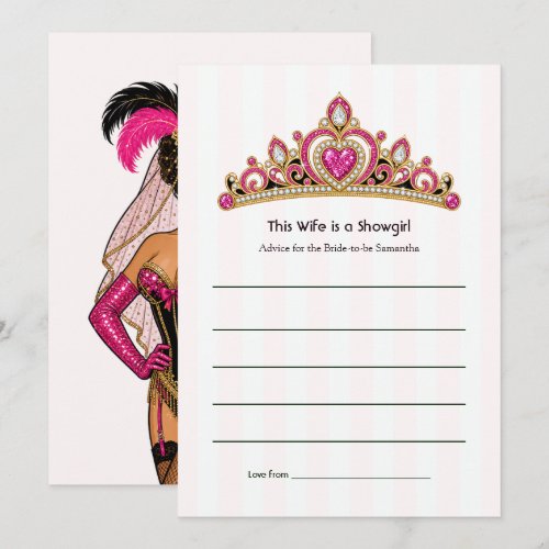 This Wife is a Showgirl Las Vegas Bachelorette Advice Card