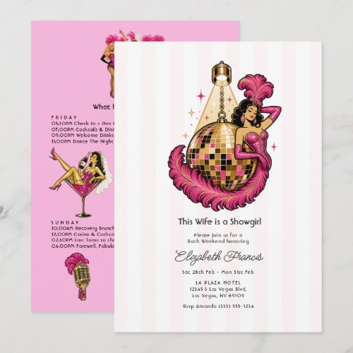 This Wife is a Showgirl Las Vegas Bachelorette Invitation