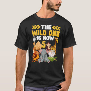 This Wild One Is Now 5 Zoo  Safari 5th Birthday Pa T-Shirt
