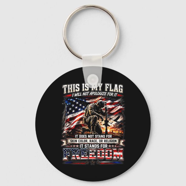 This Will Not Apologize For N Is Flag Does Not Keychain (Front)