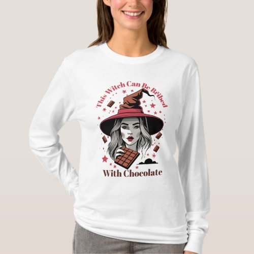 This witch can be bribed with chocolate Halloween T_Shirt