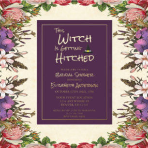 This Witch Is Getting Hitched Bridal Shower Foil Invitation
