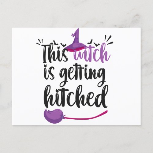 This Witch is Getting Hitched Funny Halloween Idea Postcard