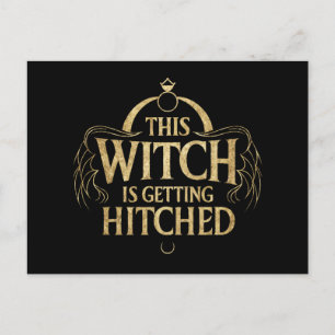 This Witch is Getting Hitched Hallo Wedding Bride Postcard