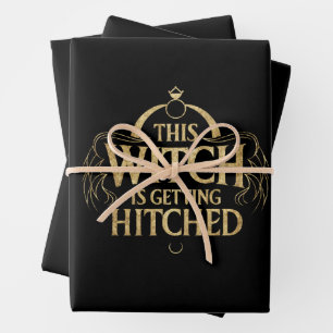 This Witch is Getting Hitched Hallo Wedding Bride Wrapping Paper Sheets