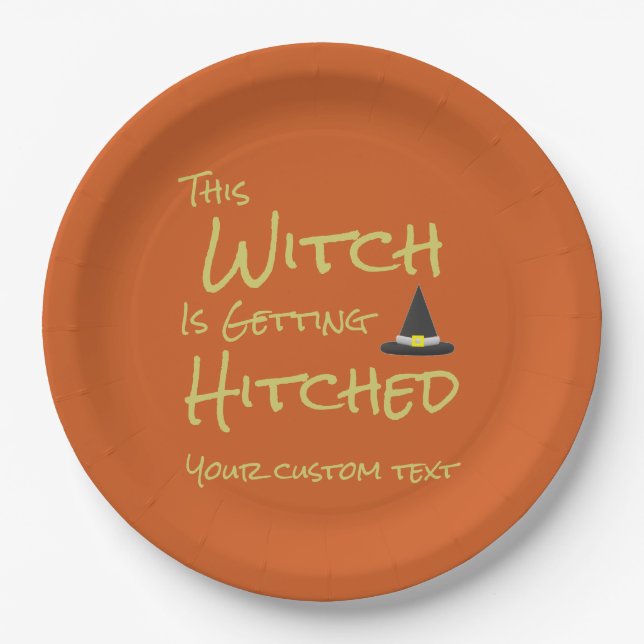 This Witch Is Getting Hitched Paper Plate (Front)
