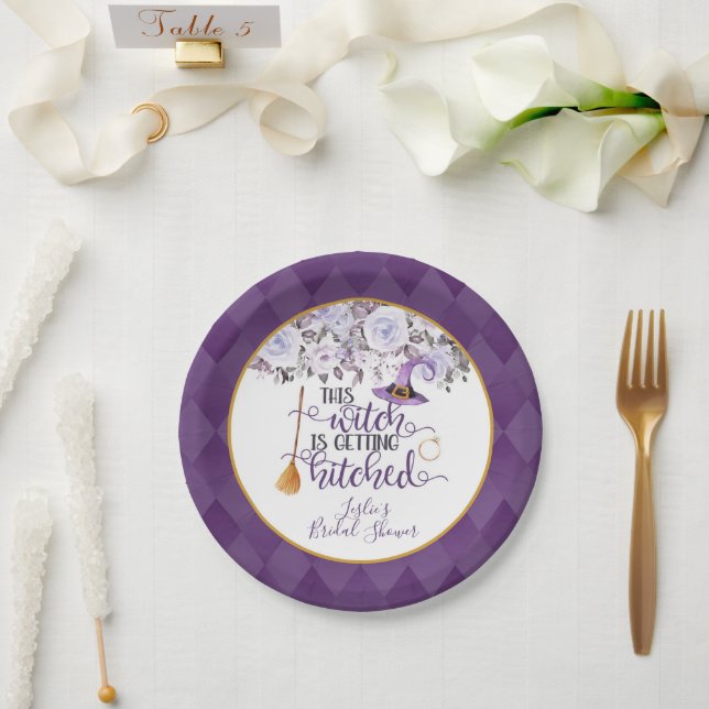This Witch is Getting Hitched Paper Plate - Custom (Wedding)