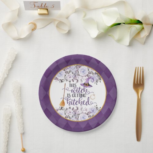 This Witch is Getting Hitched Paper Plate _ Floral