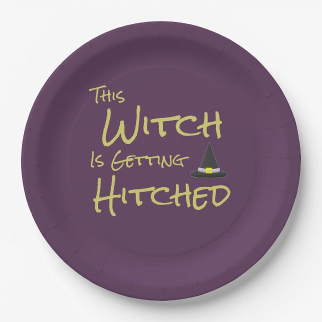 This Witch Is Getting Hitched Paper Plates (Front)