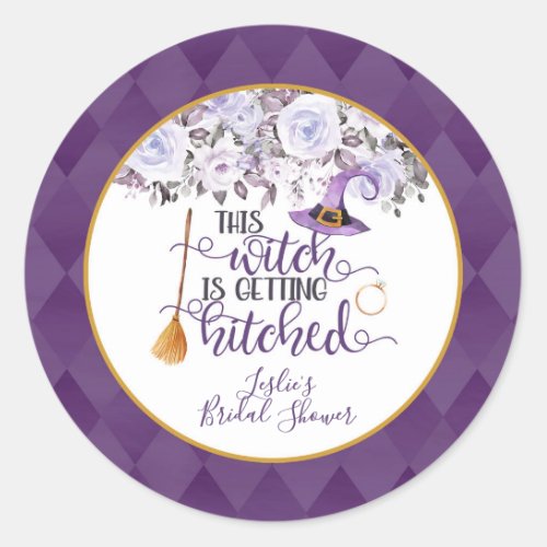 This Witch is Getting Hitched Round Sticker Custom