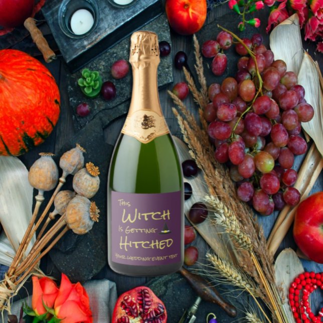 This Witch Is Getting Hitched Sparkling Wine Label (Creator Uploaded)