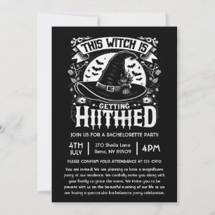 This Witch is Getting Hitched Spooky Bachelorette Invitation