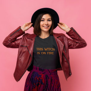 This Witch Is On Fire Funny Halloween T-Shirt