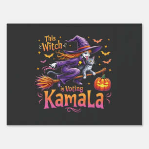 This Witch is Voting Kamala Cat Lady Harris Sign
