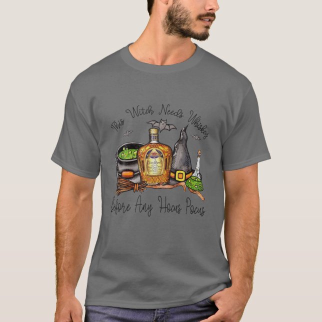 This Witch Needs Whiskey Before Any Hoc.Us P.Ocus T-Shirt (Front)