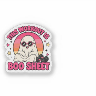 This Workout Is Boo Sheet Ghost Fitness Design Sticker