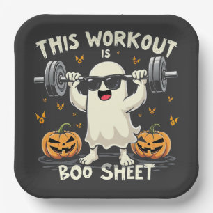 This Workout Is Boo Sheet Spooky Halloween Fitness Paper Plates
