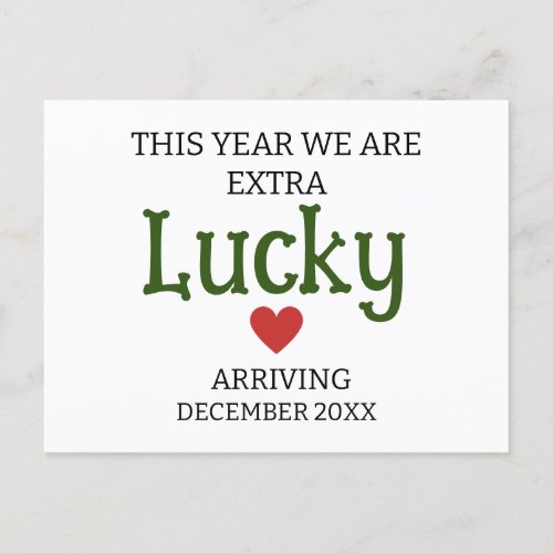 This year we are extra lucky custom pregnancy  ann holiday postcard