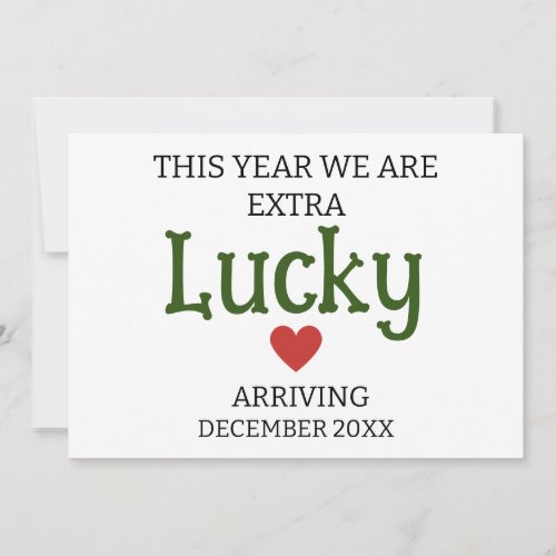 This year we are extra lucky custom pregnancy  announcement