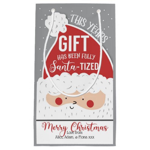 this years gift is fully santa_tized covid_19  gif small gift bag