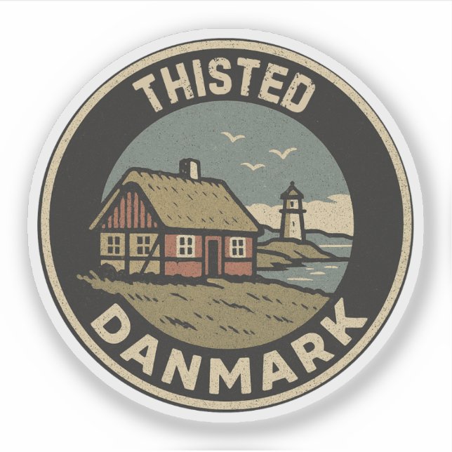 Thisted, Denmark Danmark  Sticker (Front)