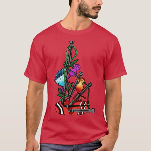 Thistle and bagpipes Scotland T_Shirt