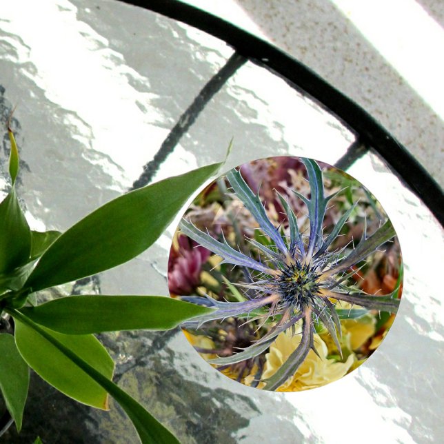 Thistle and Flowers Floral Botanical Glass Paperweight (Creator Uploaded)