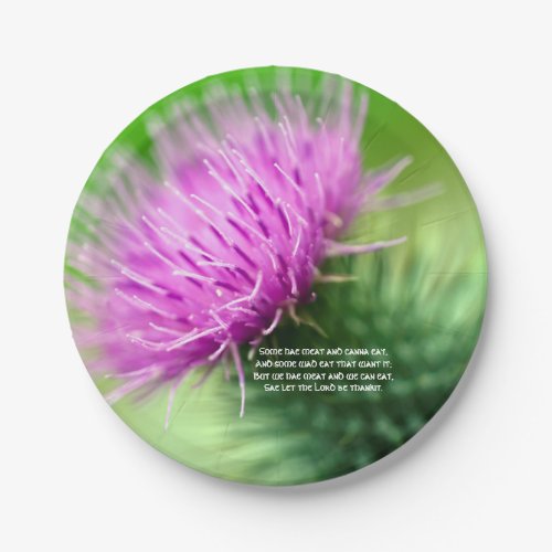 Thistle and Selkirk Grace Paper plate
