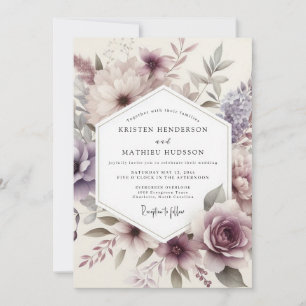 Thistle Aquarelle Flora Wedding Invitation