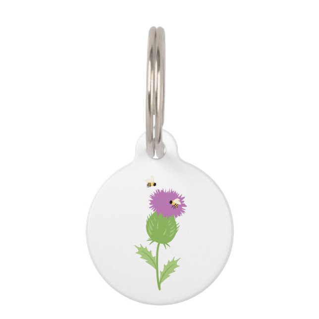 Thistle Bees Pet ID Tag (Front)