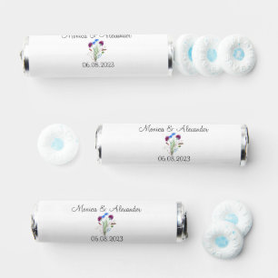 Thistle Floral Scottish Watercolor Wedding Party Breath Savers® Mints