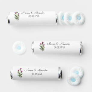 Thistle Floral Scottish Watercolor Wedding Party Breath Savers® Mints