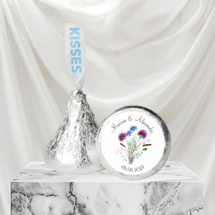 Thistle Floral Scottish Watercolor Wedding Party Hershey®'s Kisses®