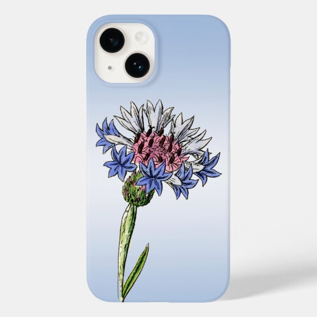 Thistle Flower Blue iPhone 14 Case
