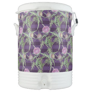 Thistle flowers beverage cooler