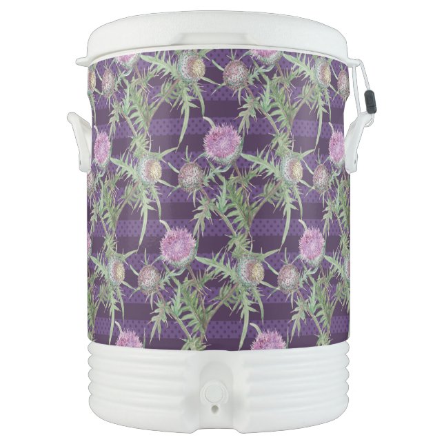 Thistle flowers beverage cooler (Front)