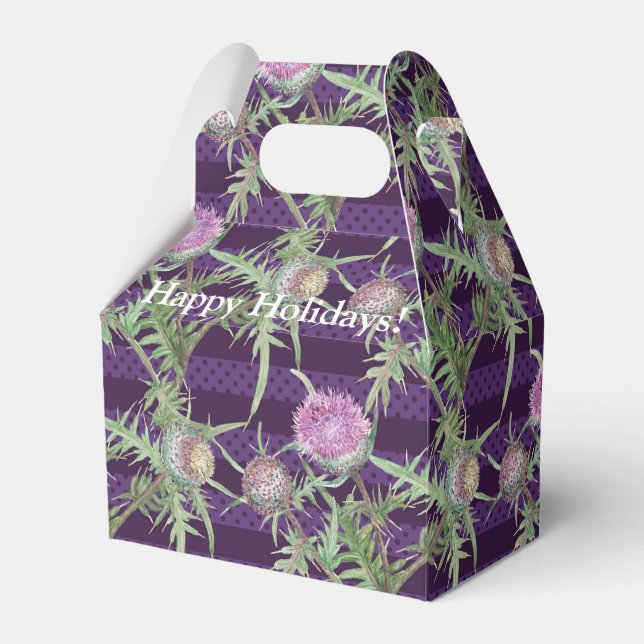 Thistle flowers favor boxes (Front Side)