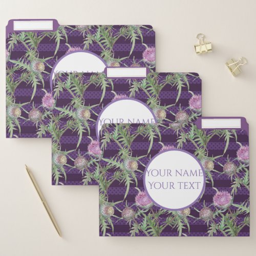 Thistle flowers file folder