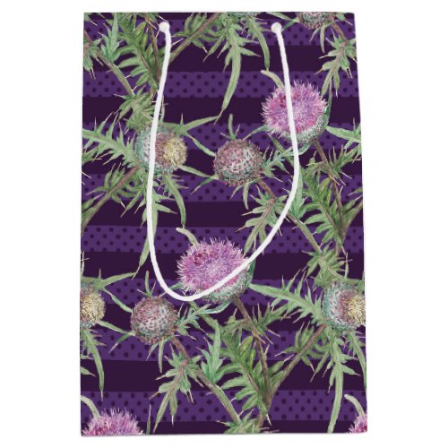 Thistle flowers medium gift bag