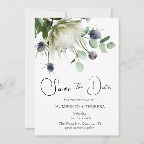 Thistle Flowers Save The Date Template