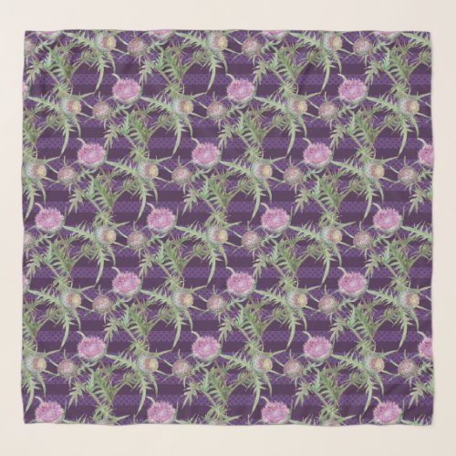 Thistle flowers scarf