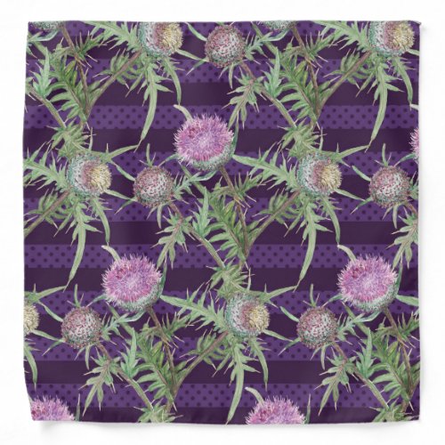 Thistle flowersviolet bandana